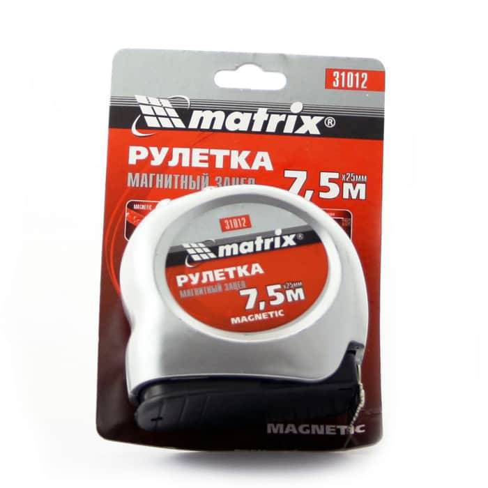 Рулетка Magnetik магнитный зацеп 7,5м 25мм MATRIX