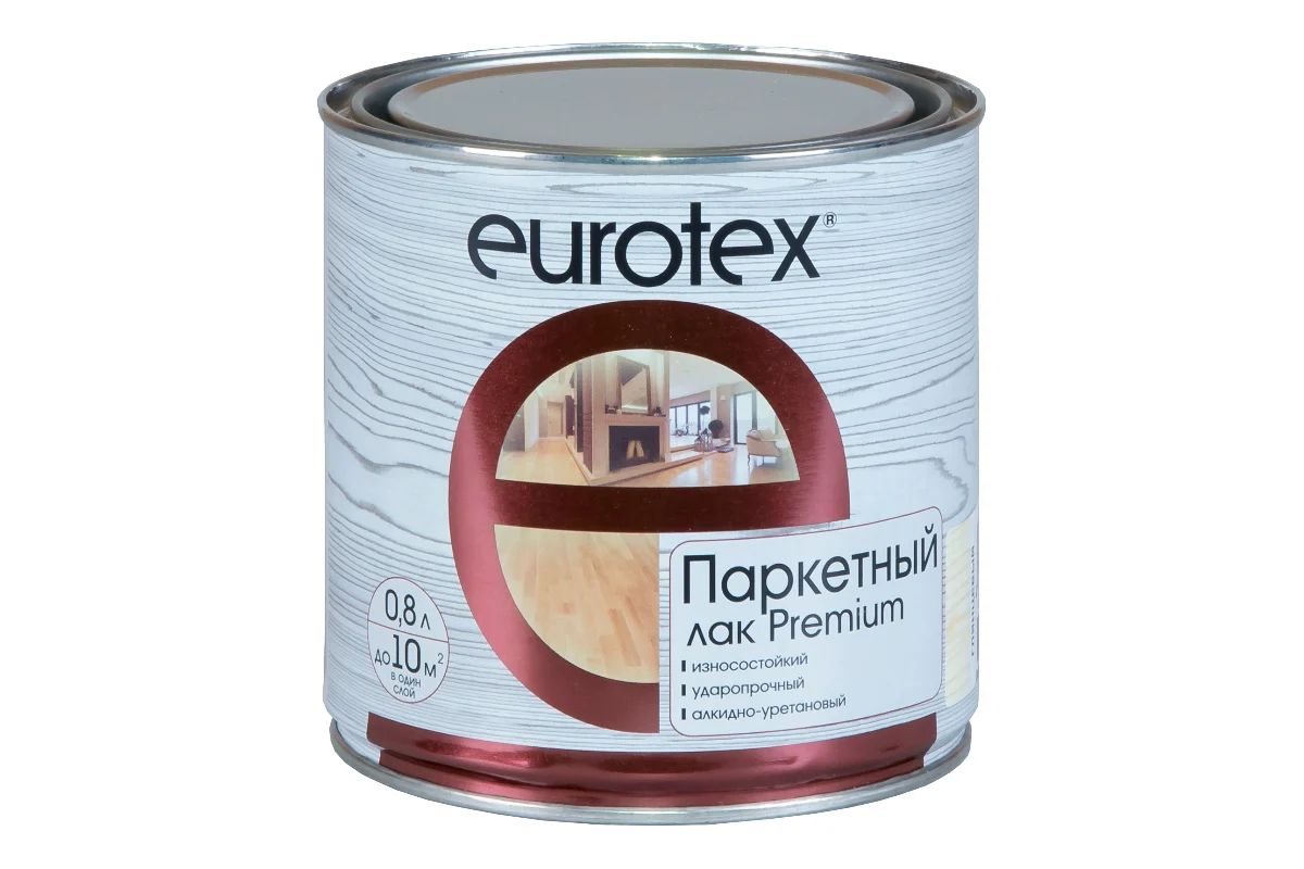 Лак паркентный полуматовый 0,8л Eurotex
