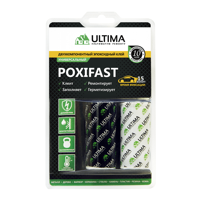 Клей эпоксидный двухкомпонентный 60г ULTIMA POXIFAST *
