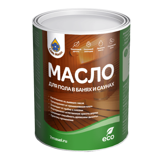 Масло "Семь масел" для пола в банях и саунах 0,9л