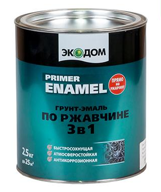Грунт-эмаль по ржавчине ЭкоДом 0,9л 3в1 серый