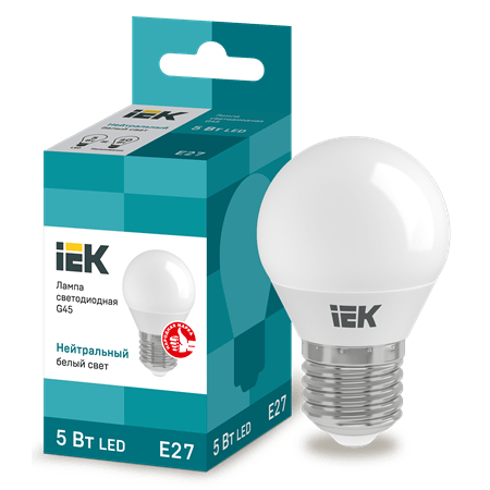 Лампа светодиодная  5Вт E27 4000K 450Lm 230В IEK *