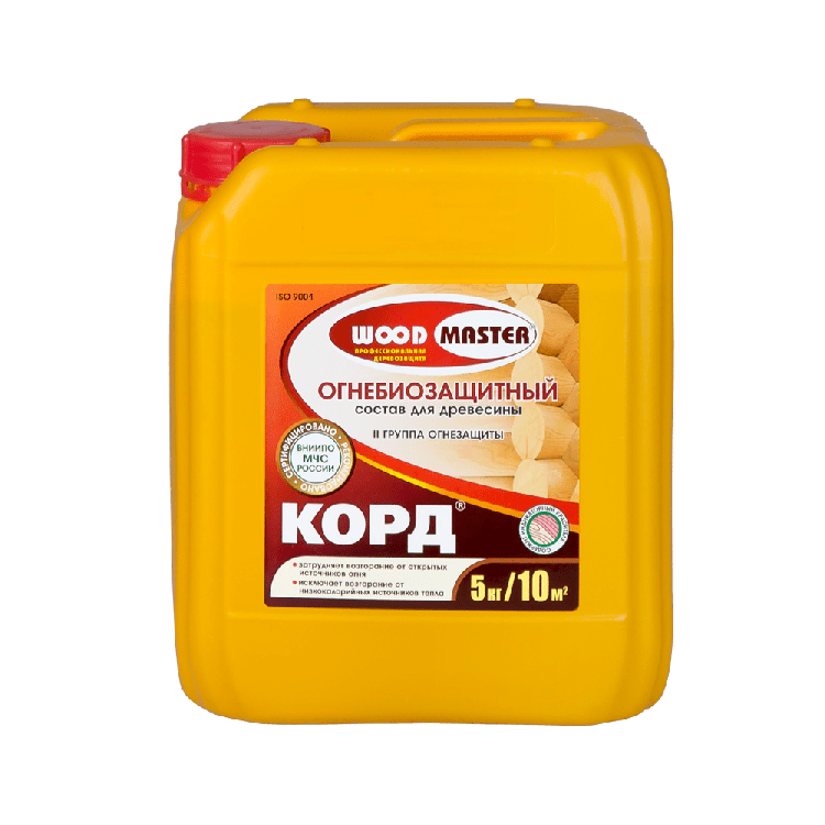 Wood master Огнебиозащитный состав КОРД  5кг 2 группа (розовый) для дерева *