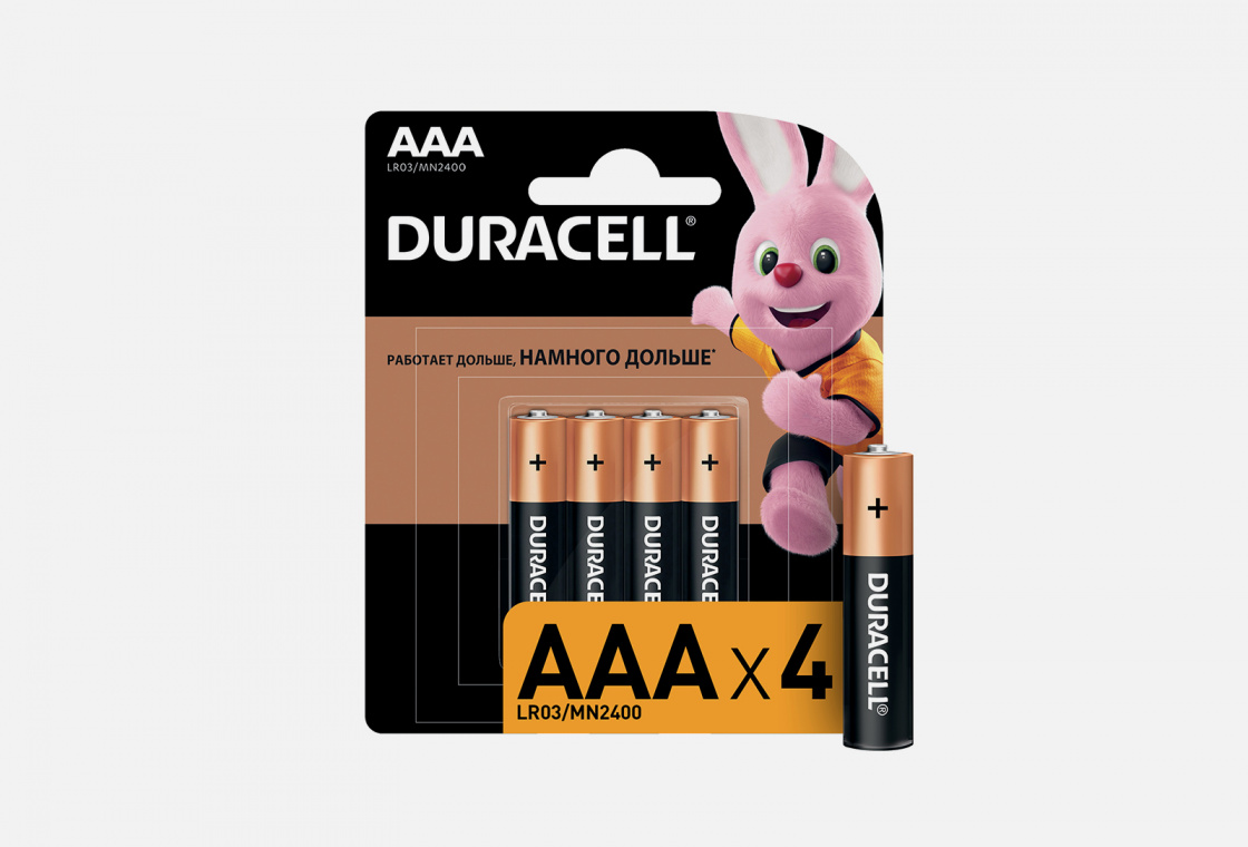 Элемент питания Duracell LR03 ААА, 1 шт.